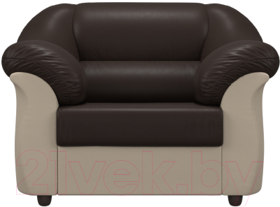 Кресло мягкое Лига Диванов Карнелла 240 / 105852 (экокожа коричневый/бежевый)