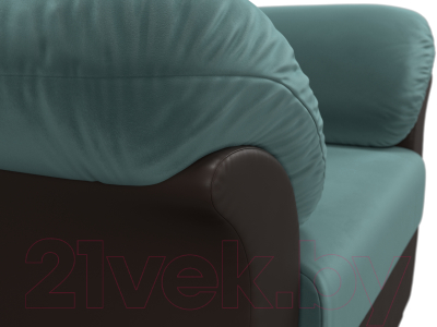 Кресло мягкое Лига Диванов Карнелла 240 / 105822 (велюр бирюзовый/экокожа коричневый)