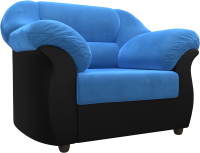 Кресло мягкое Лига Диванов Карнелла 240 / 105830 (велюр голубой/экокожа черный) - 