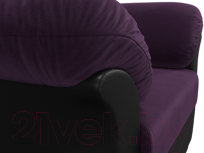 Кресло мягкое Лига Диванов Карнелла 240 / 105832 (велюр фиолетовый/экокожа черный)