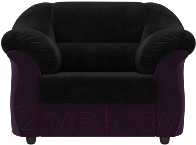 Кресло мягкое Лига Диванов Карнелла 240 / 105835 (велюр черный/фиолетовый)