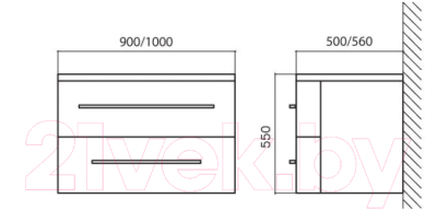 Купить Тумба под умывальник BelBagno BB1000DCS2C/SO-BB1000ARL  