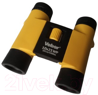 Бинокль Veber 10х25 WP / 20763 (черный/желтый)