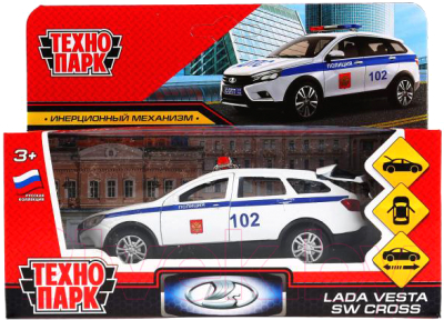 Автомобиль игрушечный Технопарк Lada Vesta SW Cross. Полиция / VESTACROSS-12POL-WH