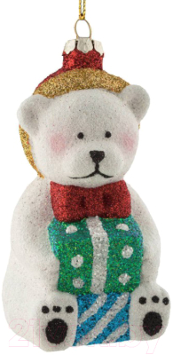 

Елочная игрушка Erich Krause, Белый, Decor Мишка с подарком / 45828