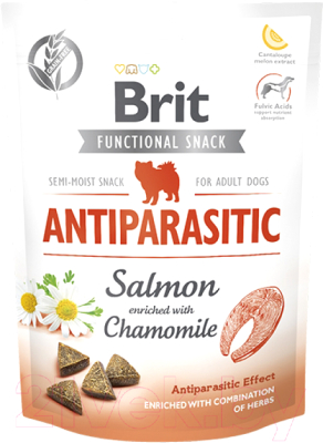 

Лакомство для собак Brit, Dog Functional Snack Antiparasitic с лососем / 111425