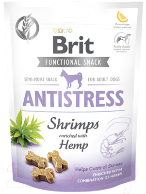 Лакомство для собак Brit Dog Functional Snack Antiparasitic с креветками / 111422 (150г)