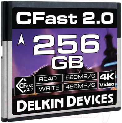 

Карта памяти Delkin, Devices Cinema CFast 2.0 256GB 560X 4K Video (DDCFST560256)