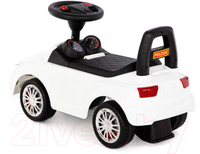 Каталка детская Полесье автомобиль SuperCar №5 со звуковым сигналом / 84538 (белый)