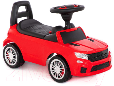 Каталка детская Полесье автомобиль SuperCar №6 со звуковым сигналом / 84590 (красный)