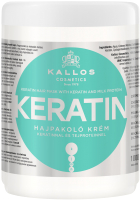 Маска для волос Kallos KJMN с кератином и экстрактом молочн. протеина д/сухих поврежд. (1л) - 