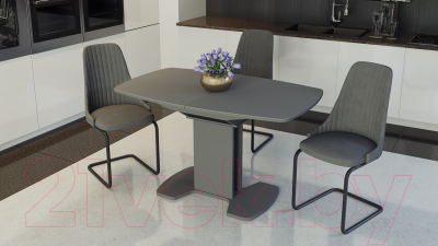 Обеденный стол ТриЯ Портофино СМ(ТД)-105.02.11(1) (серый/стекло серое матовое Lux)
