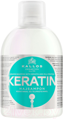 Шампунь для волос Kallos KJMN С кератином и экстракт молочн протеина д/сух поврежд волос (1л)
