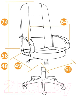 Кресло офисное Tetchair Devon кожзам (коричневый)