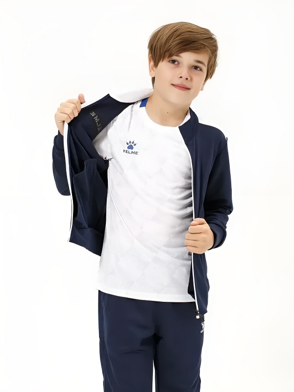 Спортивный костюм детский Kelme Tracksuit / 3773200-424 (р-р 160, темно-синий) — фото 4