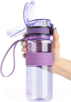 Бутылка для воды 21vek Magic Ion / 5029 (650мл, фиолетовый)