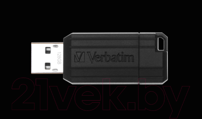 Usb flash накопитель Verbatim Pinstripe 128GB / 49071 (черный)