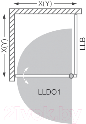 Душевой уголок Roltechnik Lega Line LLDO1/70+LLB/80 (хром/прозрачное стекло)