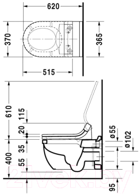 Унитаз подвесной Duravit Starck 3 2226590000