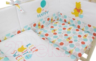 Комплект постельный для малышей Polini Kids Disney Baby. Медвежонок Винни Чудесный день 7 (желтый)