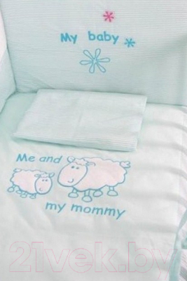 Комплект постельный для малышей Polini Kids Белые кудряшки 3 (140x70)