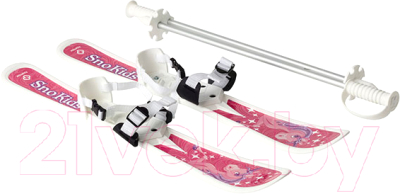 Комплект беговых лыж Hamax Sno Kids Children's Skis With Poles Pink Pony Design / HAM561002