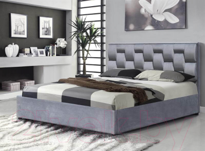 Двуспальная кровать Halmar Annabel 160x200 (серый)