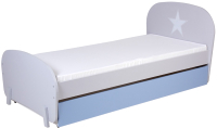 Односпальная кровать Polini Kids Mirum 1915 c ящиком (серый/голубой) - 