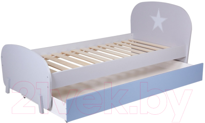 Односпальная кровать Polini Kids Mirum 1915 c ящиком (серый/голубой)