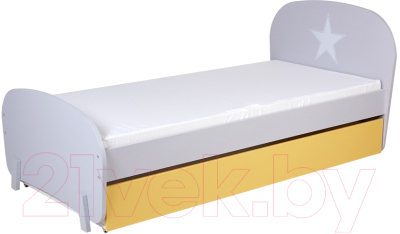 Односпальная кровать Polini Kids Mirum 1915 c ящиком (серый/желтый)