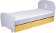 Односпальная кровать Polini Kids Mirum 1915 c ящиком (серый/желтый) - 