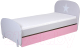 Односпальная кровать Polini Kids Mirum 1915 c ящиком (серый/розовый) - 
