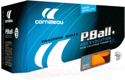 Набор мячей для настольного тенниса Cornilleau P-Ball Abs Evolution / 321655 (72шт, оранжевый)