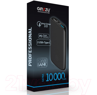 Портативное зарядное устройство Ginzzu GB-3914B (черный)