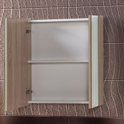 Шкаф с зеркалом для ванной Акваль Женева / ЖЕНЕВА.04.60.10.N