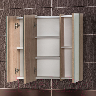 Шкаф с зеркалом для ванной Акваль Женева / ЖЕНЕВА.04.70.10.N
