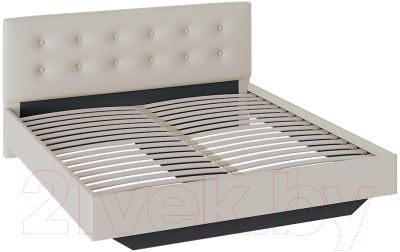 Двуспальная кровать ТриЯ Элис тип 2 с мягкой обивкой (серо-бежевый)