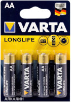 Комплект батареек Varta Longlife 4 AA LR6 / 04106113414 (4шт) - 