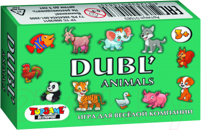Изображение товара Настольная игра Topgame Дубль. Животные / 01583