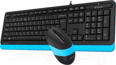 Клавиатура+мышь A4Tech Fstyler F1010 (черный/синий)