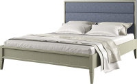 Полуторная кровать Молодечномебель Charlie 1400 ВМФ-1518 (серый агат/Leroy 310) - 