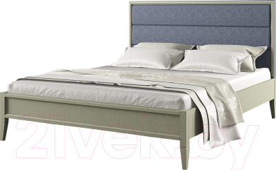 Двуспальная кровать Молодечномебель Charlie ВМФ-1513 160x200 (серый агат/Leroy 310)
