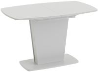 Обеденный стол ТриЯ Честер тип 2 раздвижной (белый/стекло белый глянец/оптивайт) - 