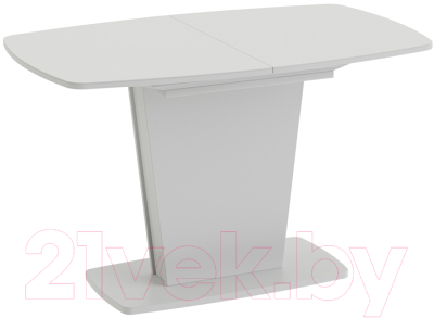 Обеденный стол ТриЯ Честер тип 2 раздвижной (белый/стекло белый глянец/оптивайт)