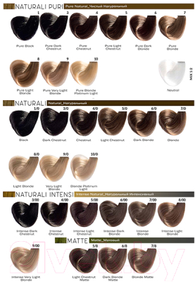 Крем-краска для волос Inebrya На семенах льна и алоэ вера 5 (100мл, светло-каштановый/чистый пигмент)