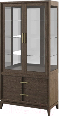 Шкаф с витриной Молодечномебель Boston В2/3 ВМФ-1654 (лесной орех)