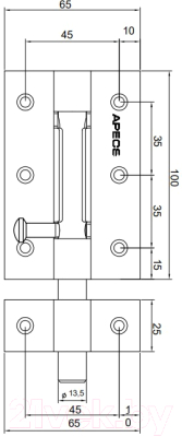 Шпингалет торцевой Apecs DB-02-100-G