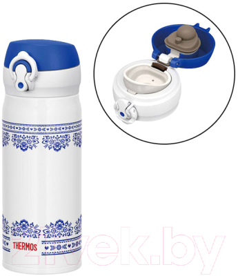 Термос для напитков Thermos JNL-402-BLWH SS V.Insulated Flask / 319562 (400мл, белый)