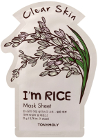 Маска для лица тканевая Tony Moly I`m Real Rice Mask Sheet Clear Skin (21мл) - 