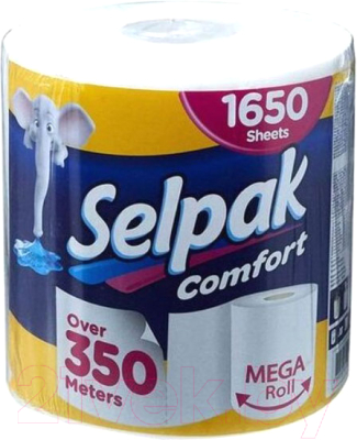 

Бумажные полотенца Selpak, Белый, Comfort Giant однослойная